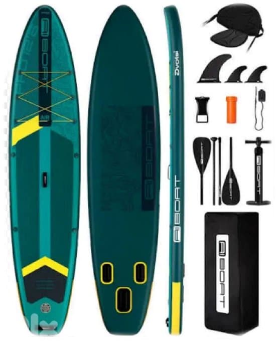 COIL Opblaasbaar SUP Board 335 cm – Allround Stand Up Paddle Set – Inclusief Peddel, Pomp & Rugzak – tot 181 kg - Donkergroen