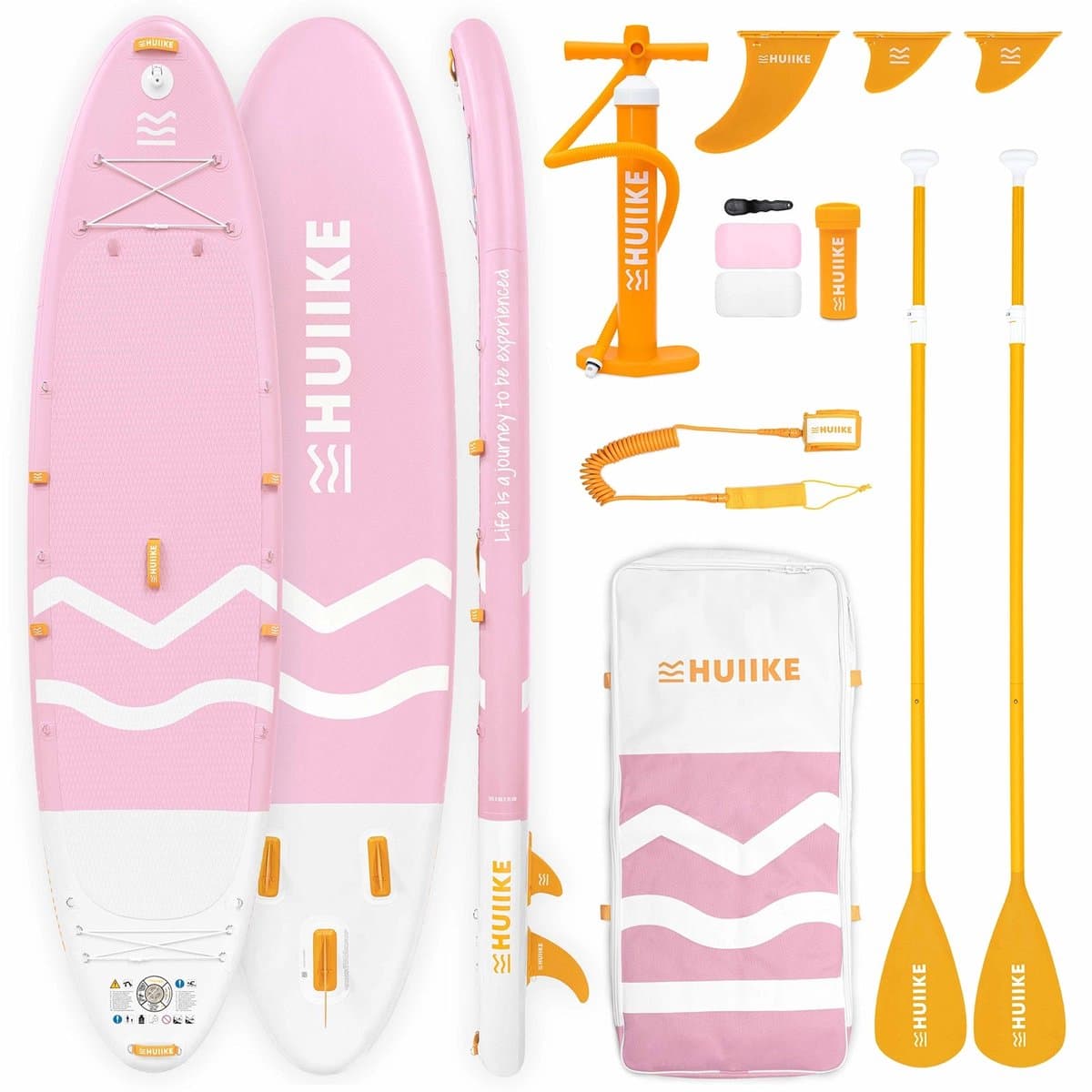 Huiike SUP 2 Personen, Vinnen Stand Up Paddle, 365×89 cm, max 170 kg