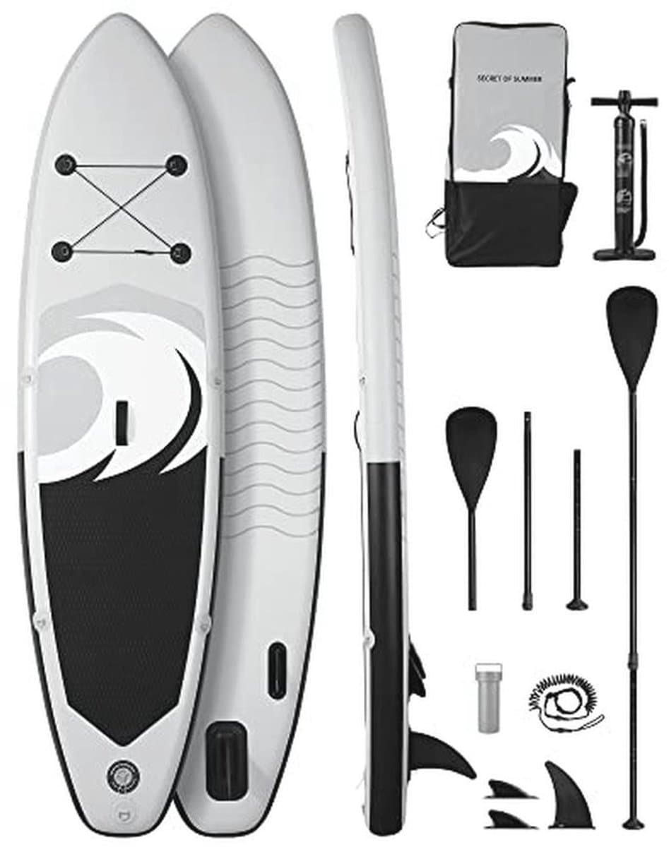 Opblaasbare Watersport Antislip Dek Wit, 305×76 cm