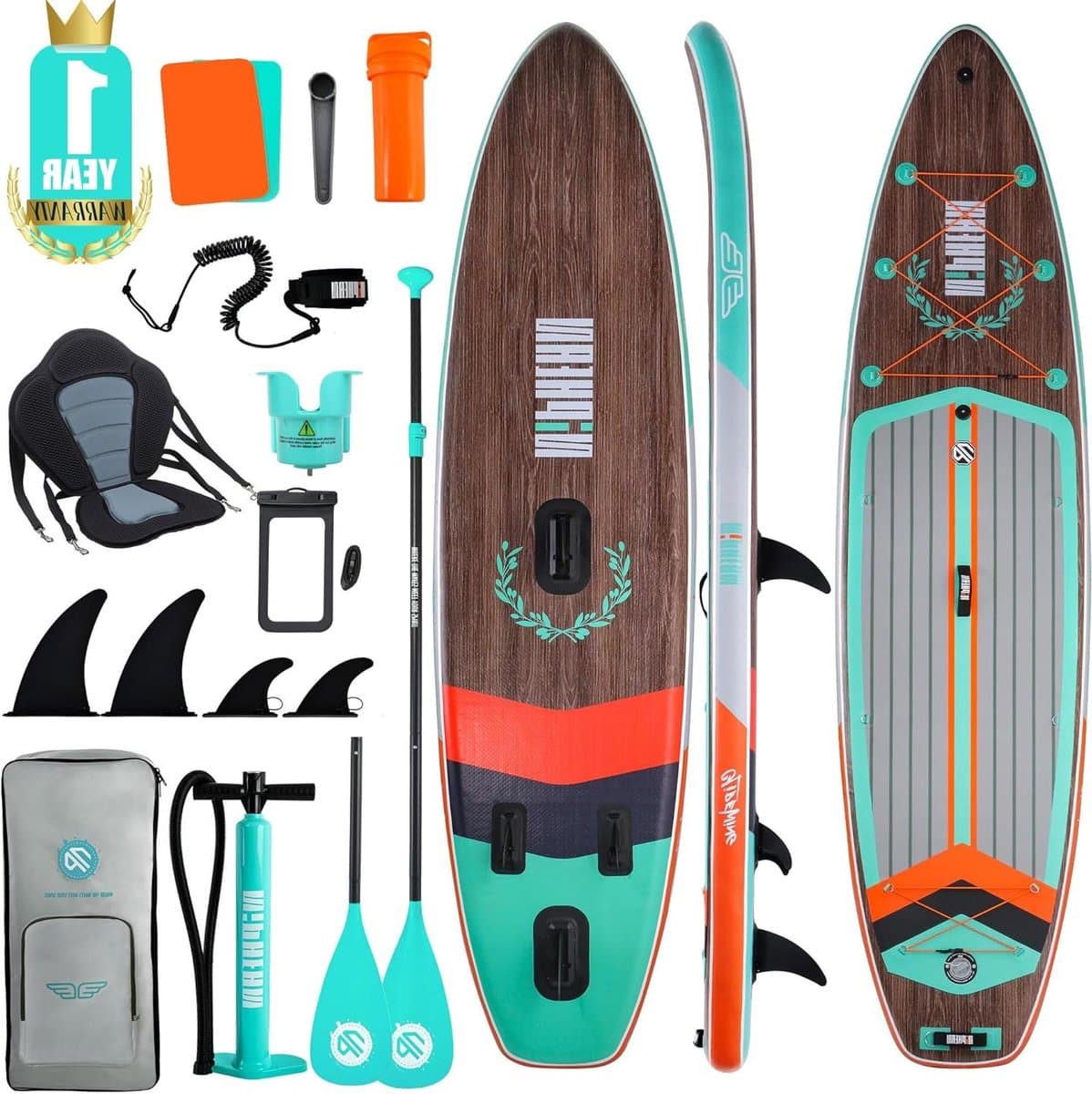 Opblaasbaar SUP Waterfiets Watersport Avontuur, 335×83 cm