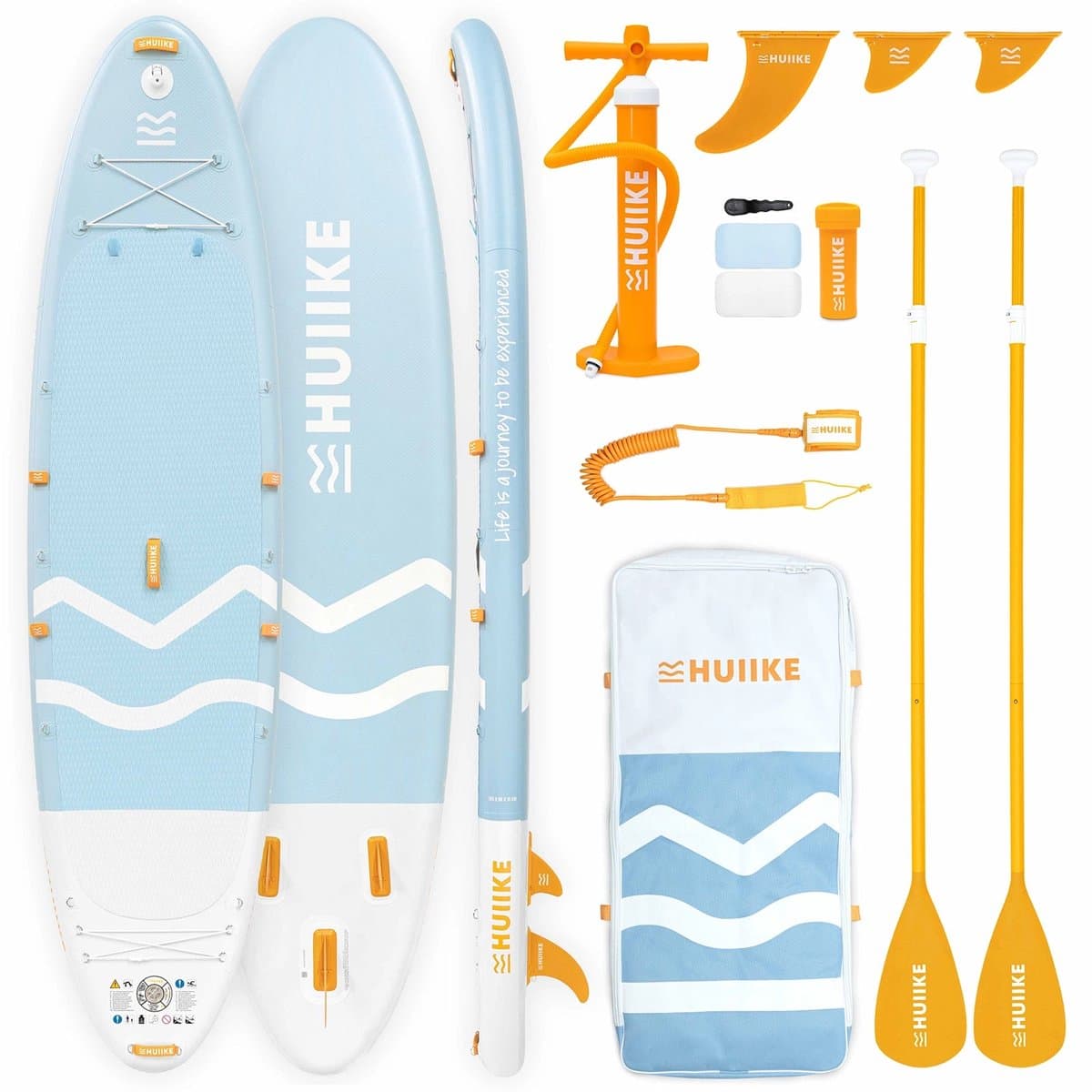 Huiike SUP 2 Personen, Vinnen Stand Up Paddle, 365×89 cm, max 170 kg