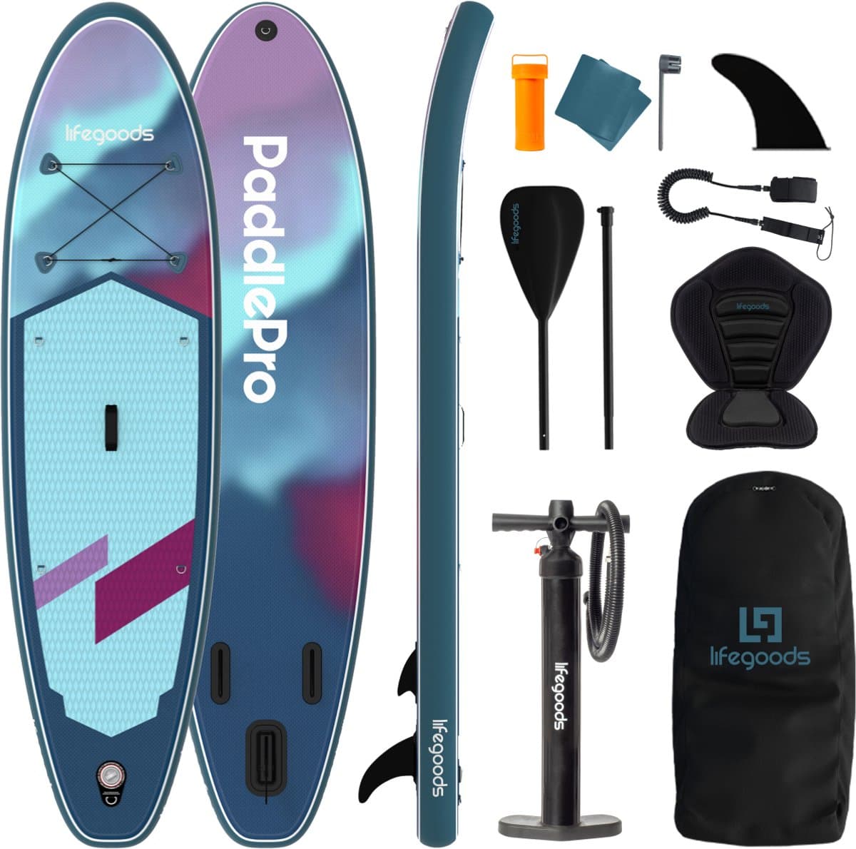 LifeGoods SUP Allround Compact 120 Kg Draagkracht, 300×76 cm, max 120 kg