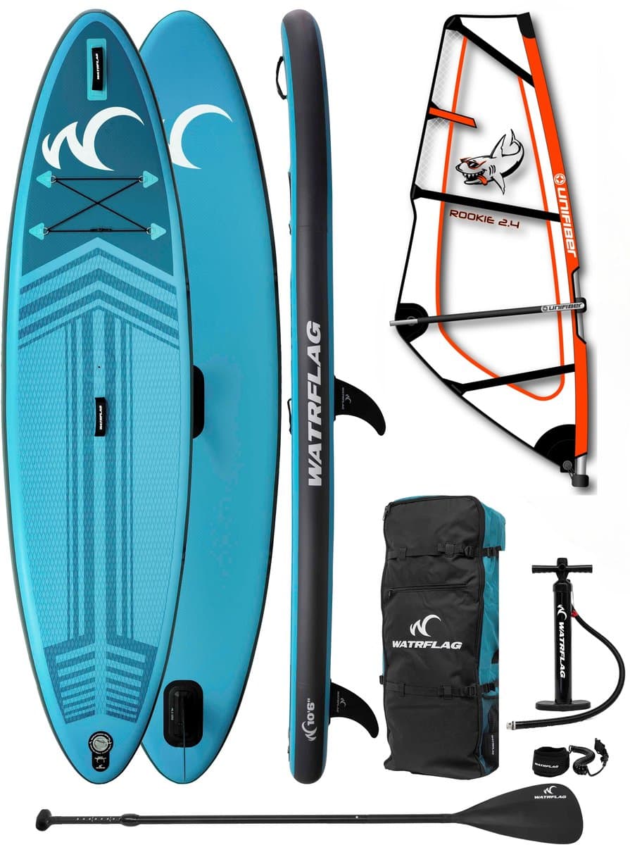 Watrflag Jibe WindsurfSUP Board 10'6'' Set Stand, 320 cm