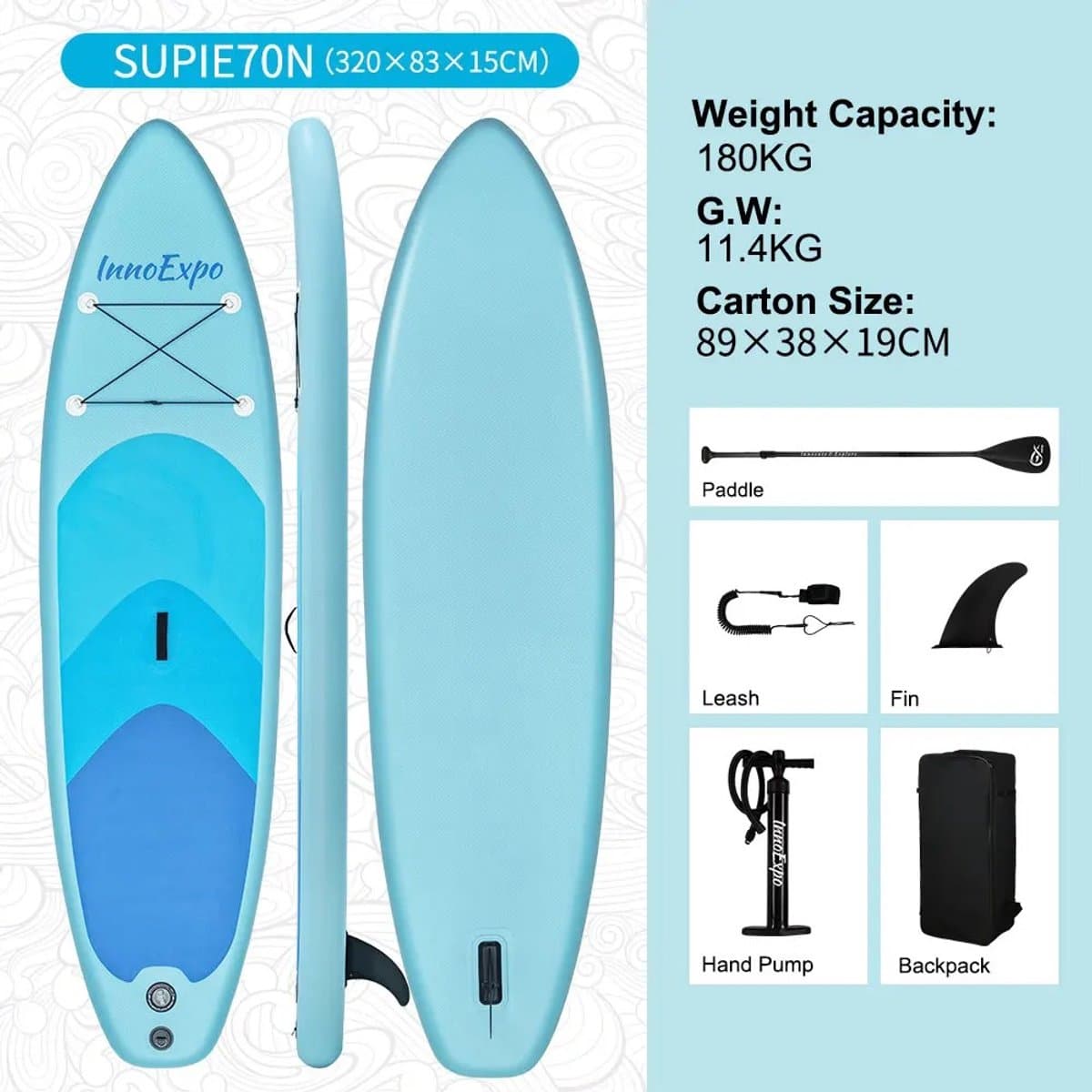 House Of Atelier Stand Up Paddling Blauw, max 190 kg