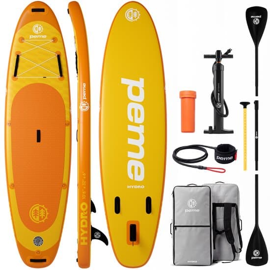 PEME SUP 320 - SUP Board Opblaasbaar - Paddle Board - Complete Set - Max. 150 kg - 320x81cm - Bright Sun
