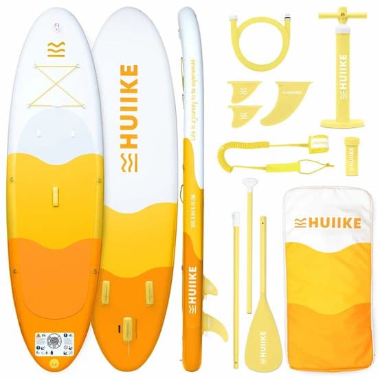 HUIIKE SUP Board - Opblaasbaar Paddle Board met Accessoires, Peddel, Vinnen, Pomp - Stand Up Paddle met Hoge Stabiliteit - 305 x 84 x 15 cm - Max. 130 kg