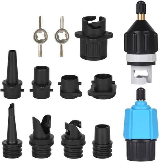 Pompadapter Met Gasmondstukken - Opblaasbare Adapter - Luchtklepconverter - Kajak-Jolboten Paddleboard - Opblaasbare Boot - Stand-Up Paddleboard - Compressorklepadapter