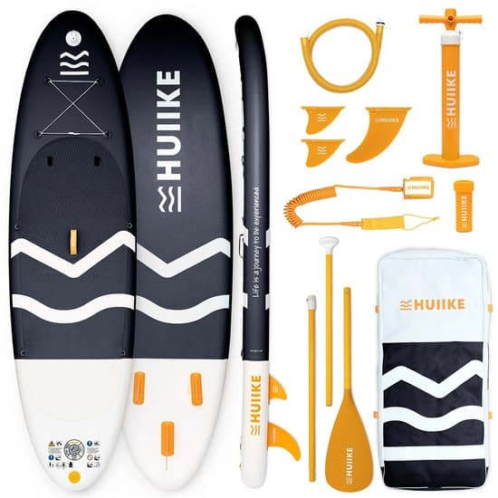 HUIIKE SUP Board - Opblaasbaar Paddle Board met Accessoires, Peddel, Vinnen, Pomp - Stand Up Paddle met Hoge Stabiliteit - 305 x 84 x 15 cm - Max. 130 kg