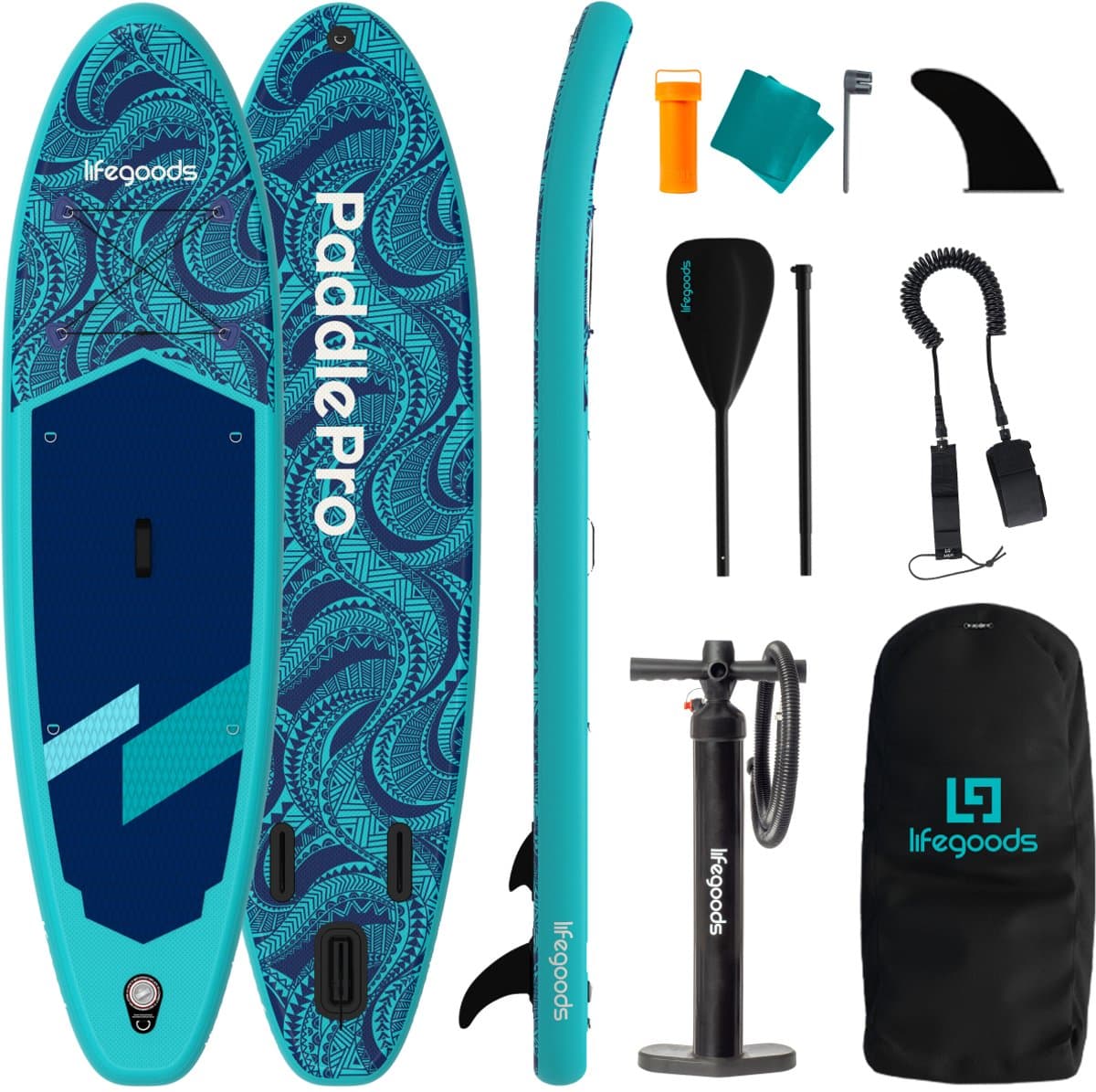 LifeGoods SUP Allround Compact 120 Kg Draagkracht, 300×76 cm, max 120 kg