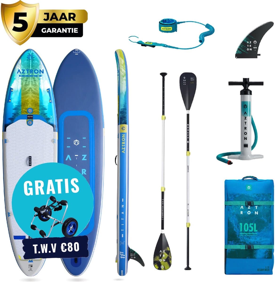 Aztron Premium Pro Titan 11'11 SUP Pakket, 363×86 cm