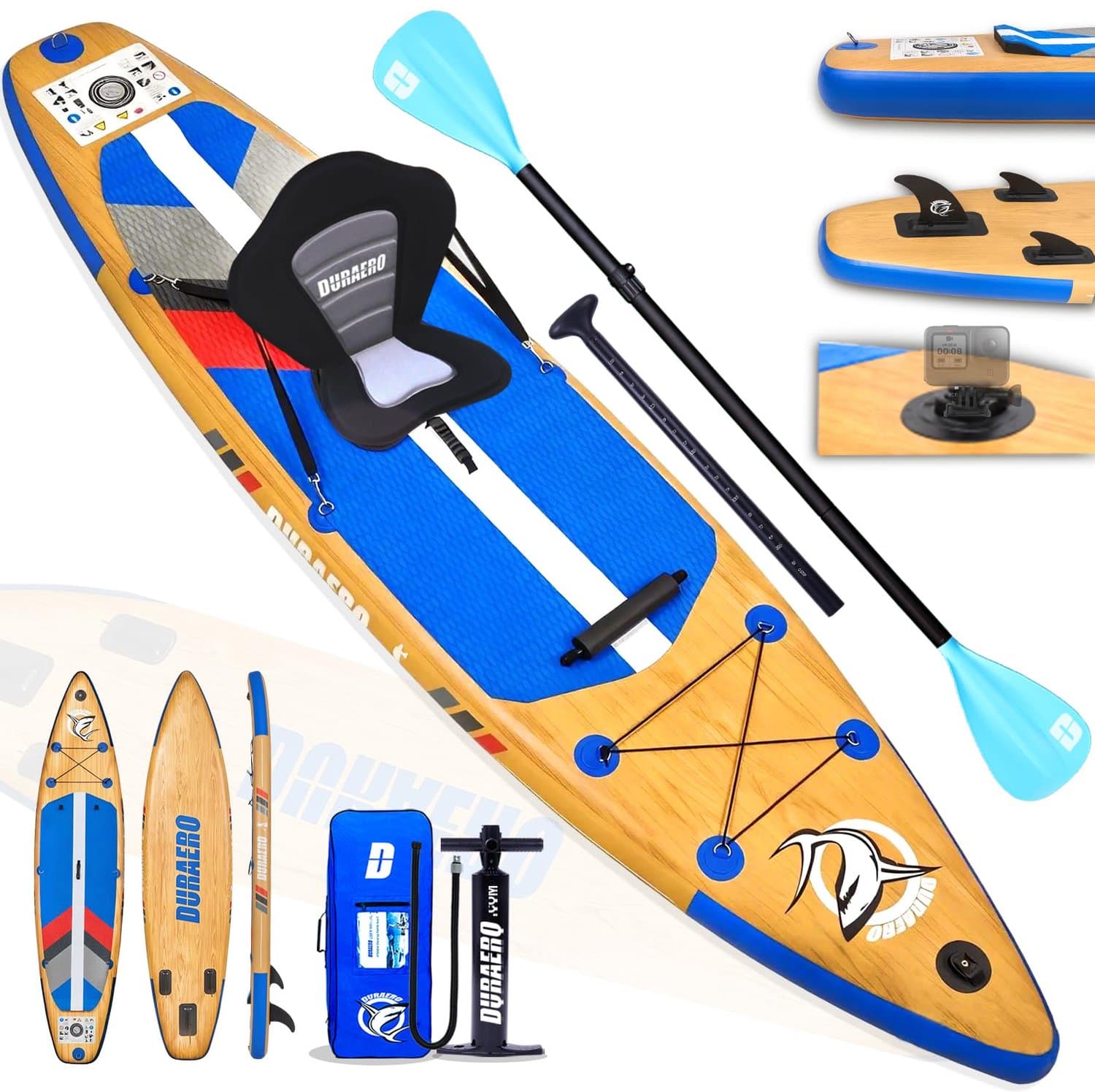 Opblaasbaar SUP Houtlook Lengte Dikte, 330 cm