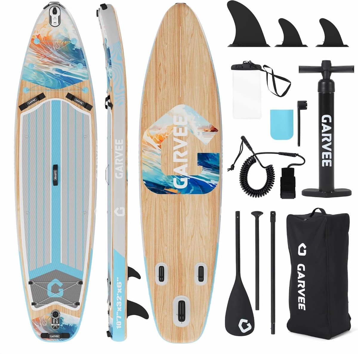 Opblaasbaar SUP board van pvc, met licht, 335×86 cm