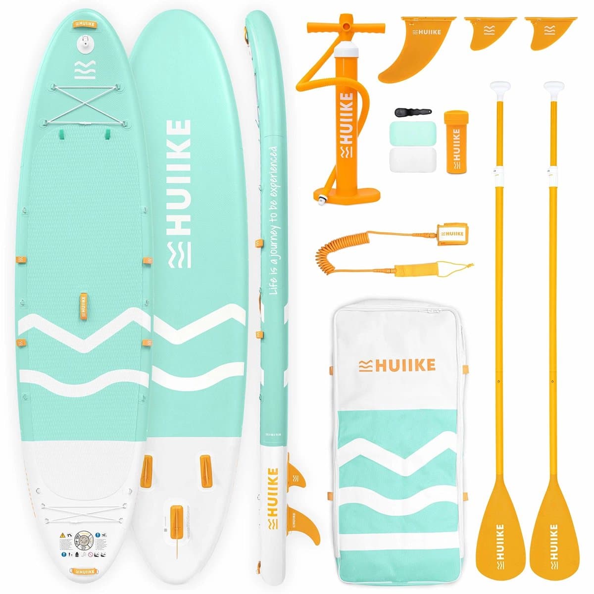 Huiike SUP 2 Personen, Vinnen Stand Up Paddle, 365×89 cm, max 170 kg