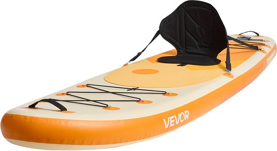 VEVOR Opblaasbaar Stand Up Paddle Board (323 x 83,8 x 15,2 cm) Paddleboard met één zitplaats, complete set inclusief pomp, peddel, vin, rugzak, enkelband, riem, voor tieners en volwassenen