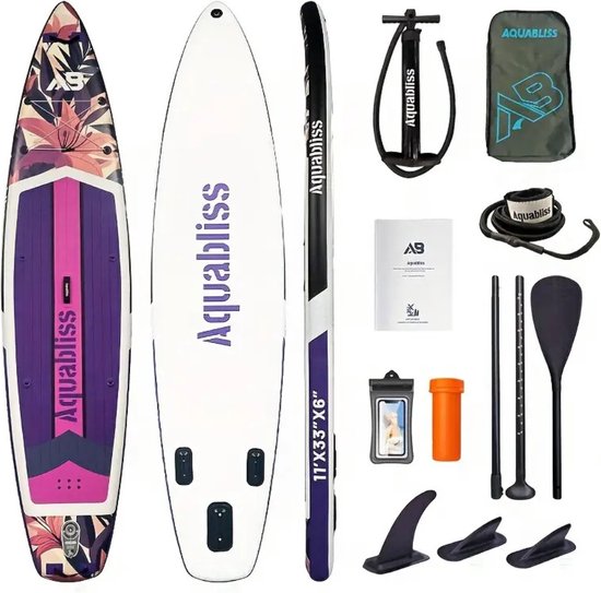 Livano Sup Board - Opblaasbaar - Supboard - Sup Boards - Paddle - Kayak - Paars - 335cm