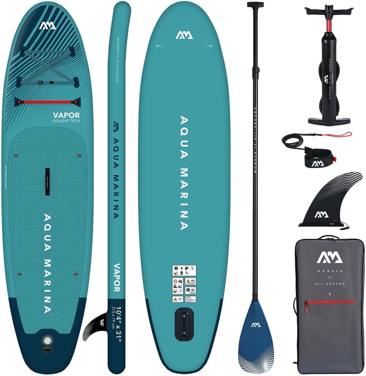Stand Up Aqua Marina Vapor met Carbon Paddle, 315 cm