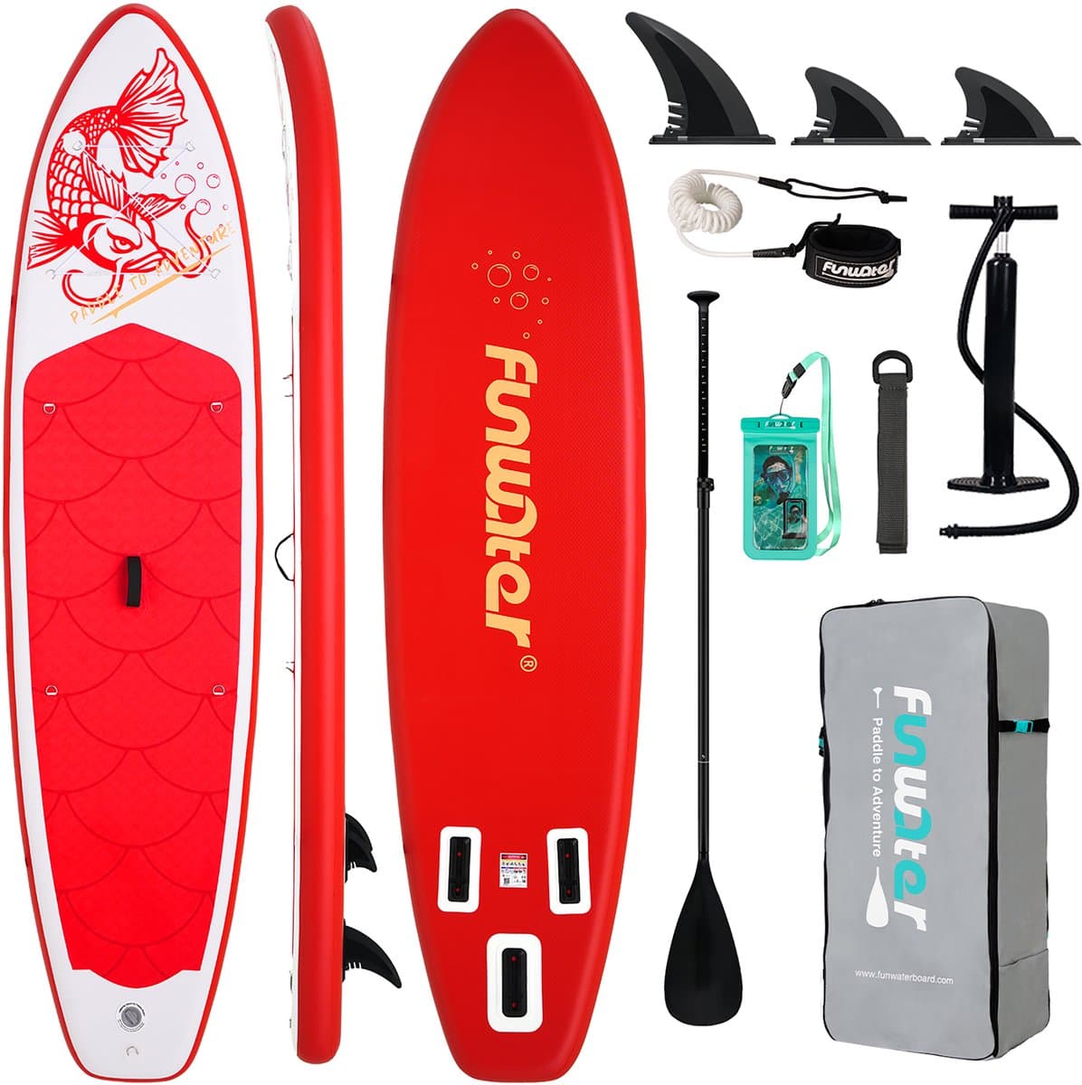 Funwater SUPFW58C SUP 165 kg draagvermogen verdikt, 335 cm, max 165 kg