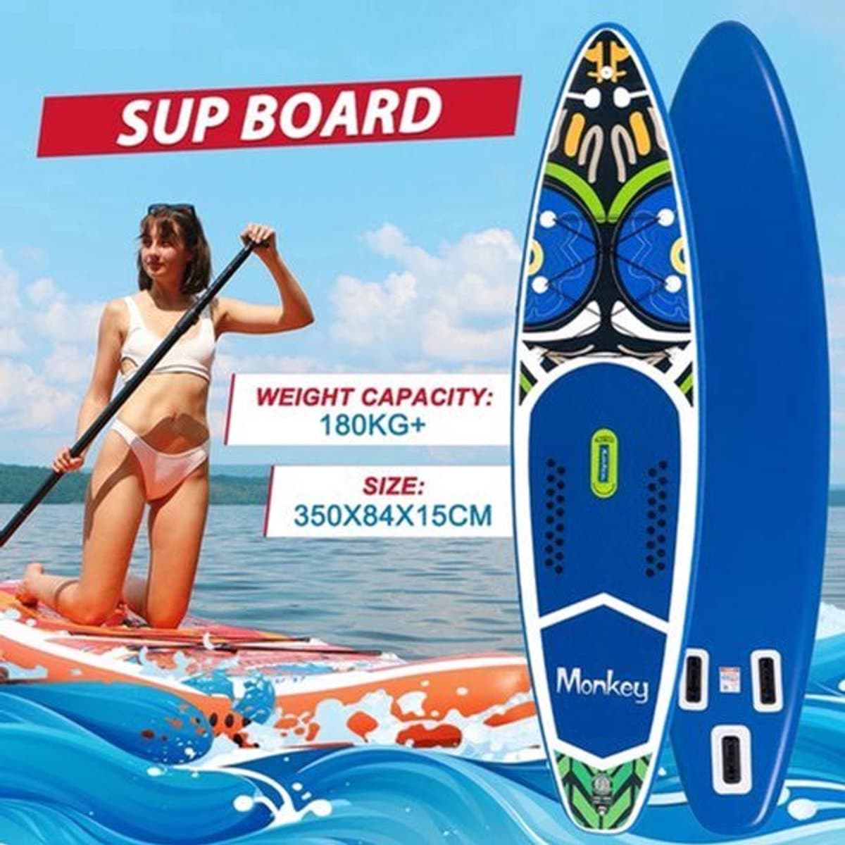 Opblaasbare Watersport PVC Materiaal 180 Kg, max 180 kg