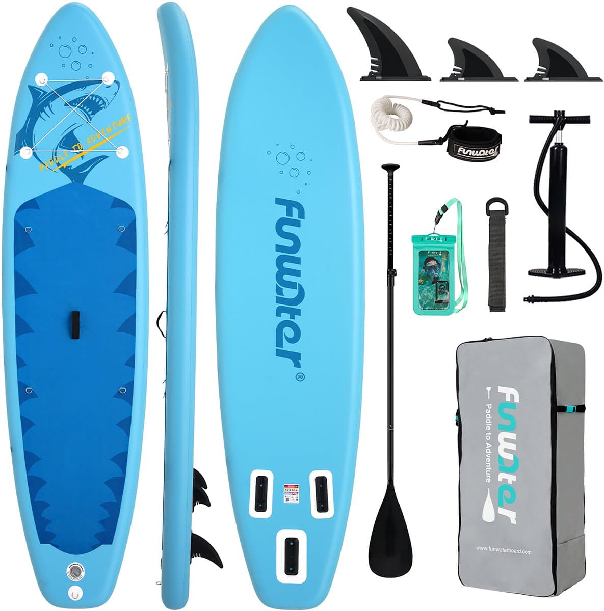Funwater SUPFW58B SUP 165 kg draagvermogen dik, 335 cm, max 165 kg