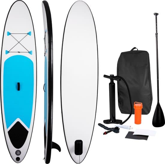 Lifetime Games SUP Board 305 cm - Opblaasbaar - Max. 100 kg - Complete Set - Inclusief Pomp, Peddel, Draagtas, Reparatiekit - Stand Up Paddle Board - Blauw/Wit