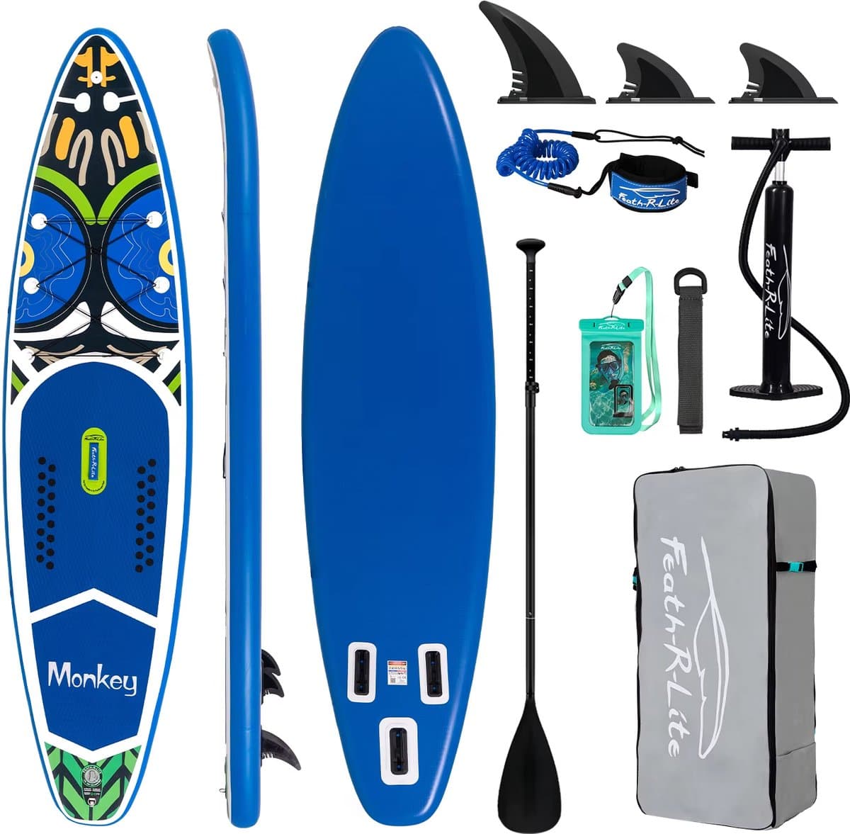 Funwater SUPFR02E SUP stamestam totem blauw/groen, 350×83 cm