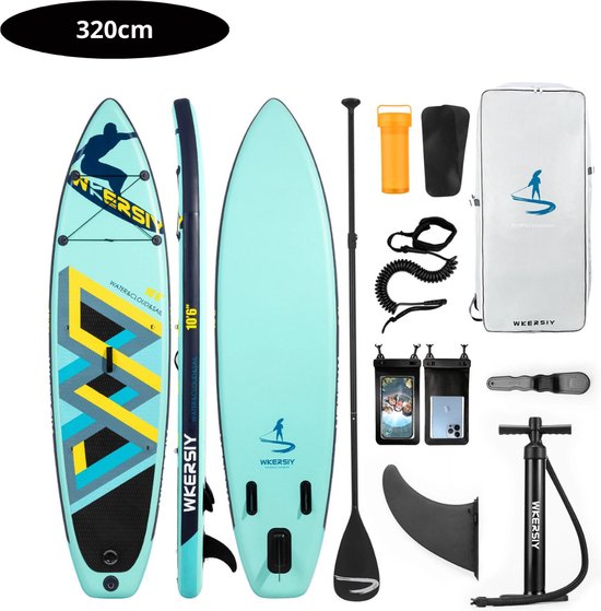 Nivard Sup Board - Opblaasbaar - Supboard - Sup Boards - Paddle - Kayak - 320cm - Turqoise