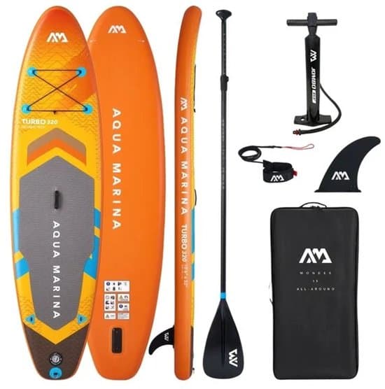 Aqua Marina Go SUP Board - Opblaasbaar - 15PSI - All-round Model - 310x76cm - Max 105kg - Complete Set inclusief Pomp, Peddel & Rugzak