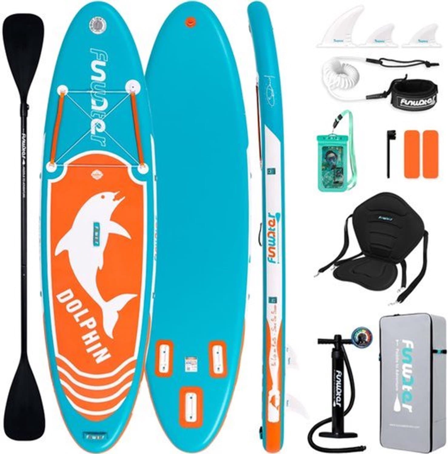 Opblaasbaar SUP Oranje En Blauw Lengte Dikte, 305 cm