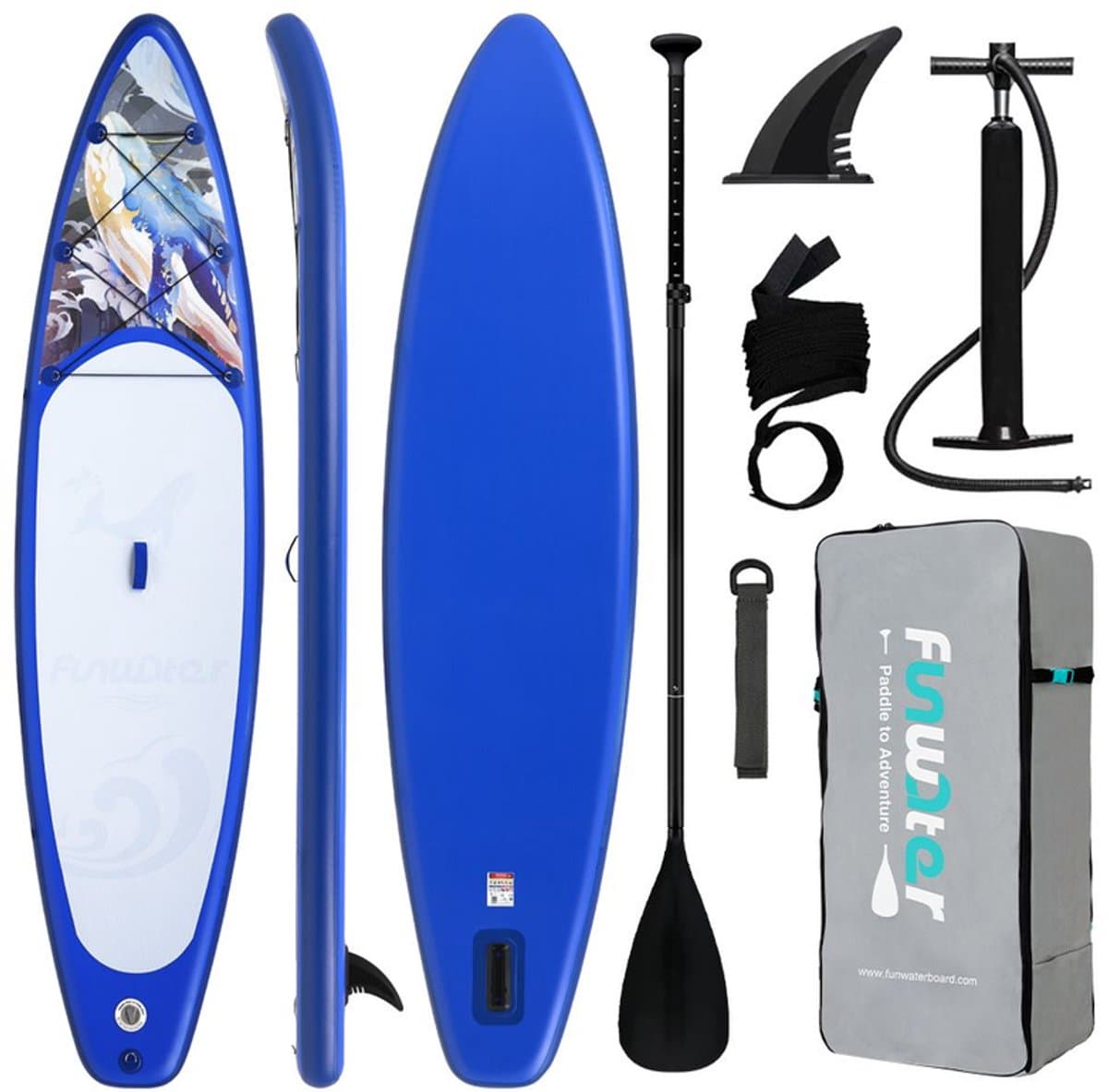 FunWater Stand Up voor volwassenen en beginners, 350×84 cm, max 120 kg