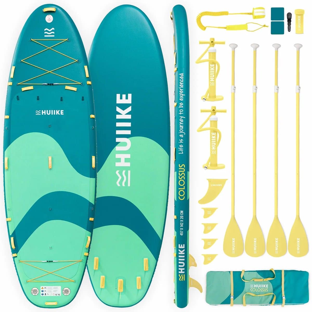 Huiike SUP 15’ 4 Personen, 4 Peddels, 2 Pompen, 457×142 cm