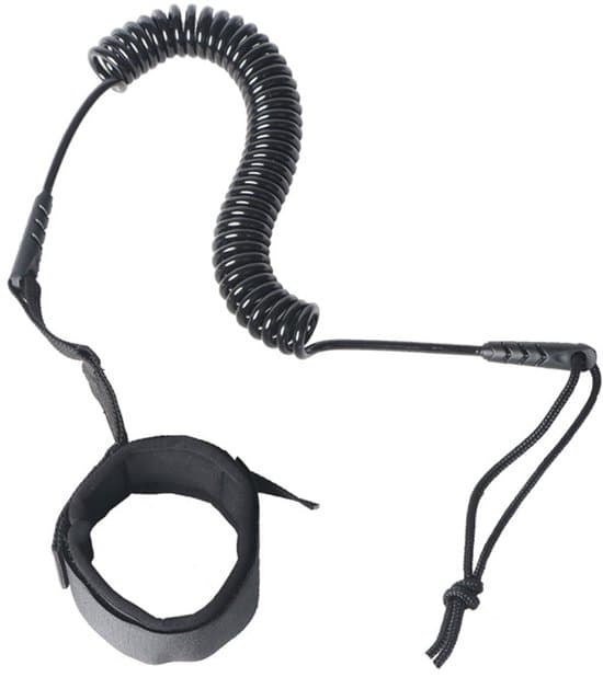 Surftouw - Bevestigingstouw voor surfplankbeen - Surftouw - Bevestigingstouw voor stand-up paddleboard - Anti-verliestouw - Rekbaar - Met klittenband - TPU-materiaal - Paddleboardaccessoires - Geschikt voor paddleboards, surfboards en kajaks - Zwart