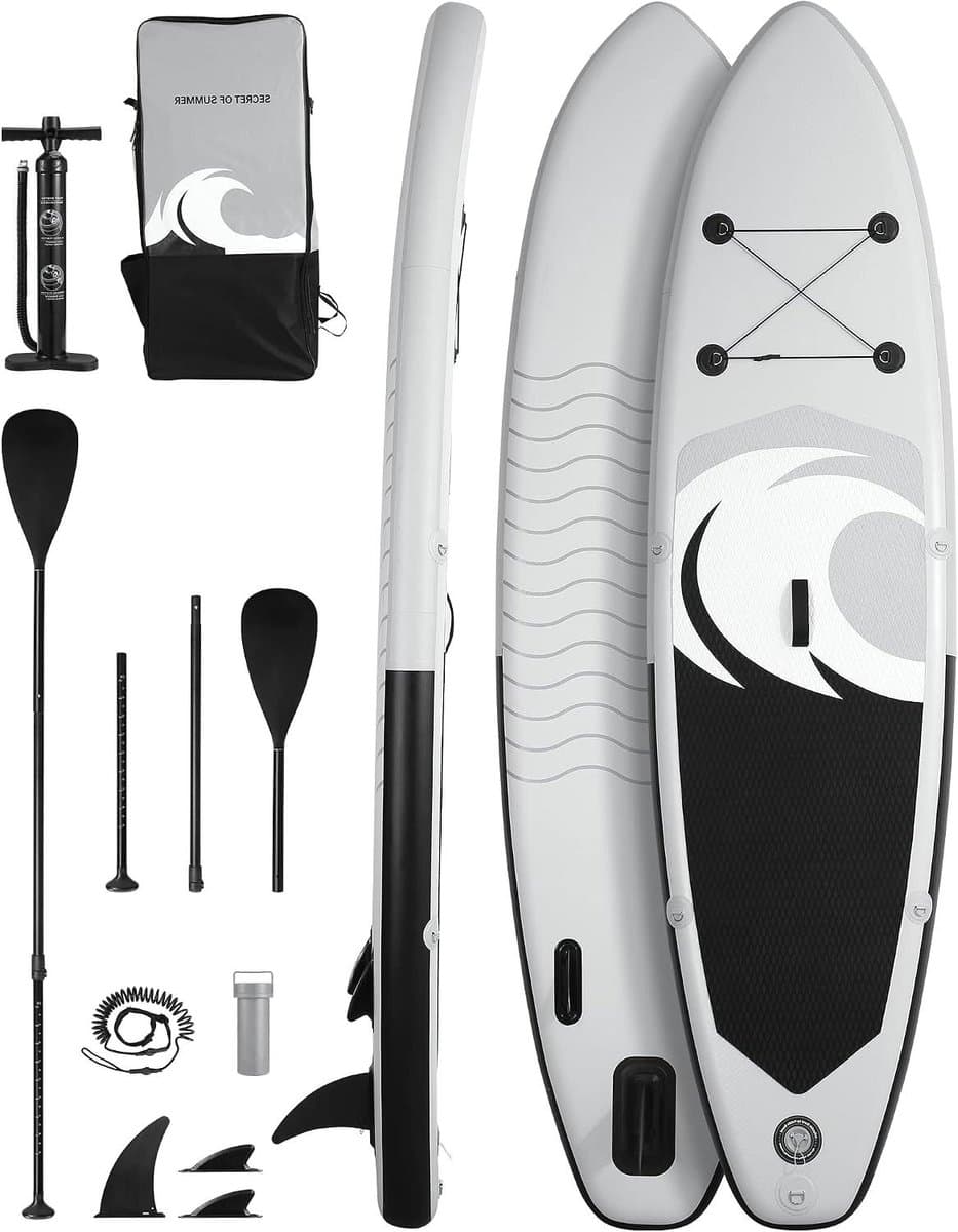 Opblaasbaar Watersport Antislip Deck Wit, 305×76 cm