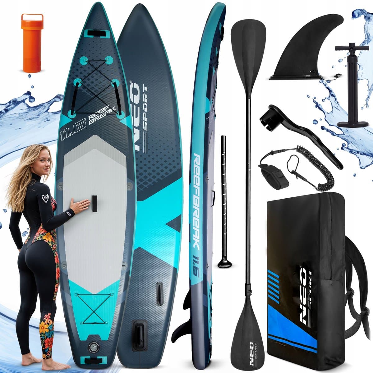 Opblaasbaar SUP board Reefbreak 11'6, 350 cm