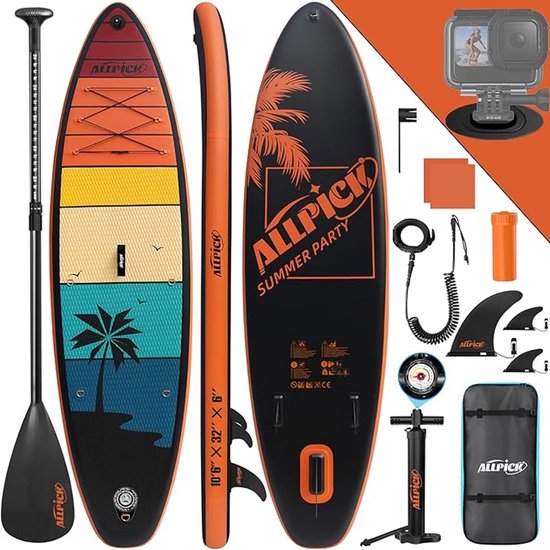 Premium SUP Board 320 cm – Opblaasbaar Stand Up Paddle Board Set – Tot 200 kg – Met Camerahouder & Complete Accessoireset – Voor Beginners en Gevorderden
