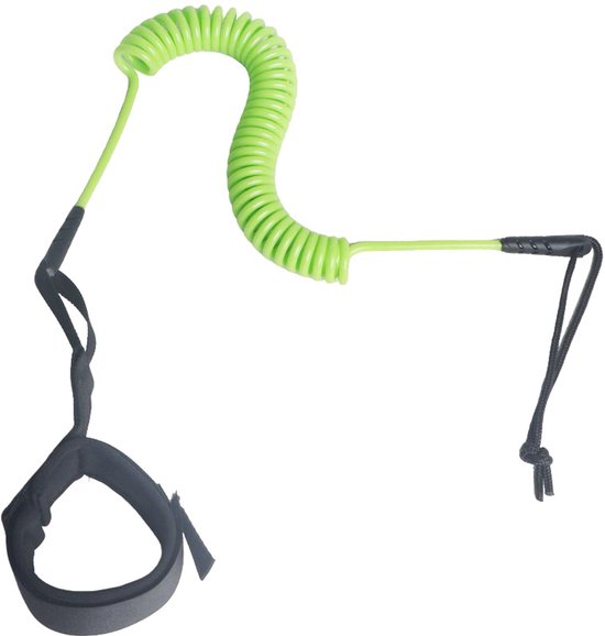 Surftouw - Bevestigingstouw voor surfplankbeen - Surftouw - Bevestigingstouw voor stand-up paddleboard - Anti-verliestouw - Rekbaar - Met klittenband - TPU-materiaal - Paddleboardaccessoires - Geschikt voor paddleboards, surfboards en kajaks - Groen