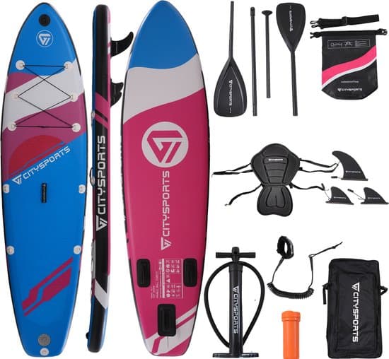 CITYSPORTS SUP Board - Paddle Board - Opblaasbaar Paddle Board - Verstelbare Peddel - Complete Set - 320 cm - Max. 160 kg