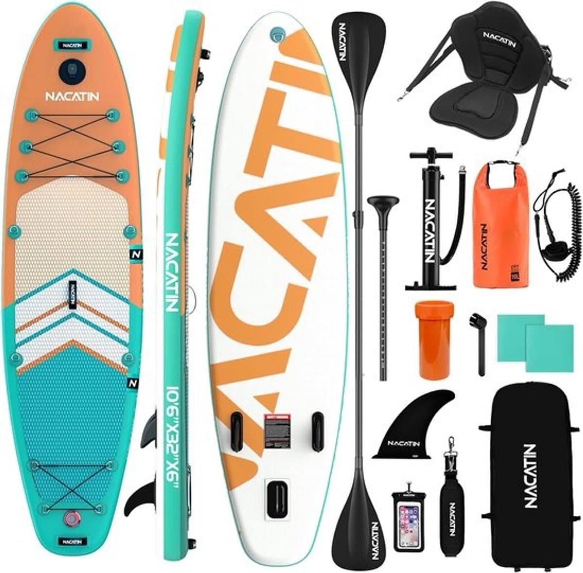 Opblaasbaar Watersport Inclusief 10L Droge Tas, 320×81 cm