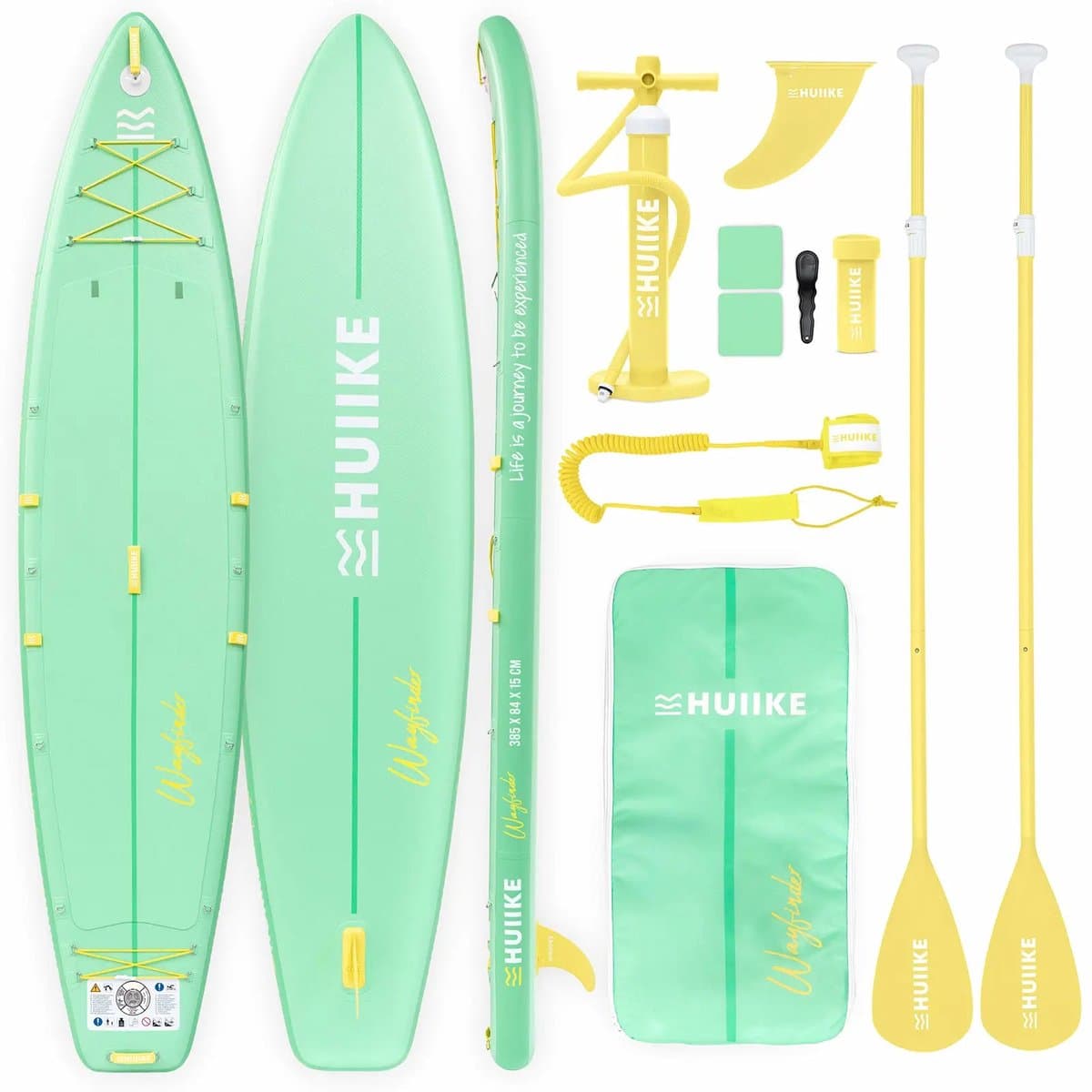 Huiike SUP Touring 2 Personen, Vinnen Stand Up, 385×84 cm, max 170 kg