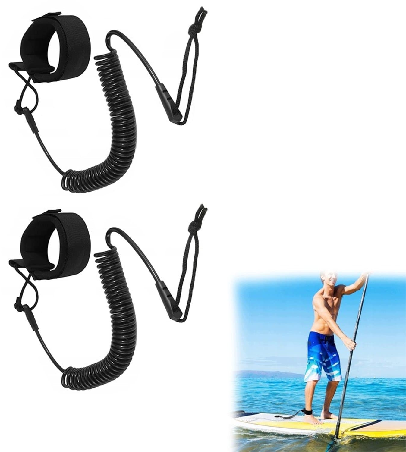 Merkloze SUP Leash Veiligheidskoord voor Suppen en Surfen (3m)