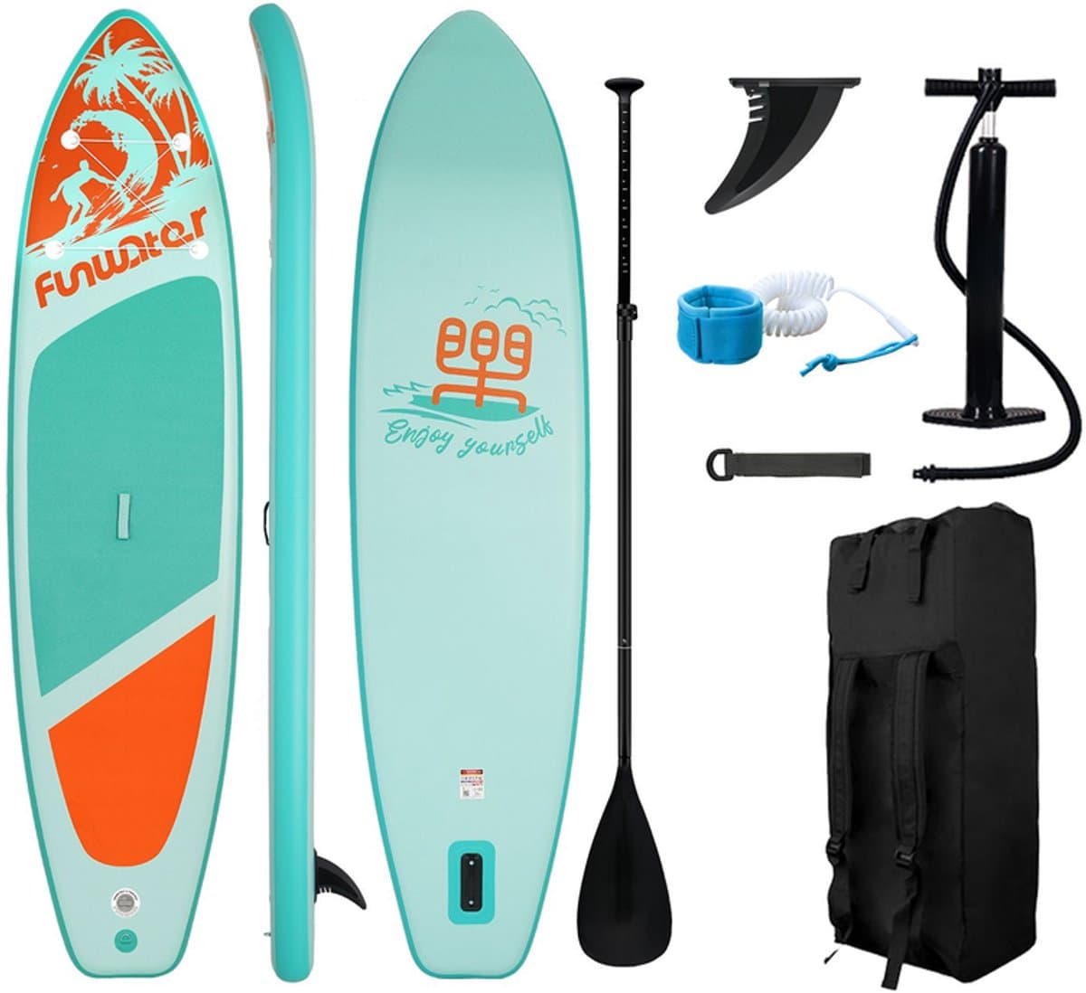 FunWater Stand Up voor volwassenen en beginners, 350×87 cm, max 120 kg