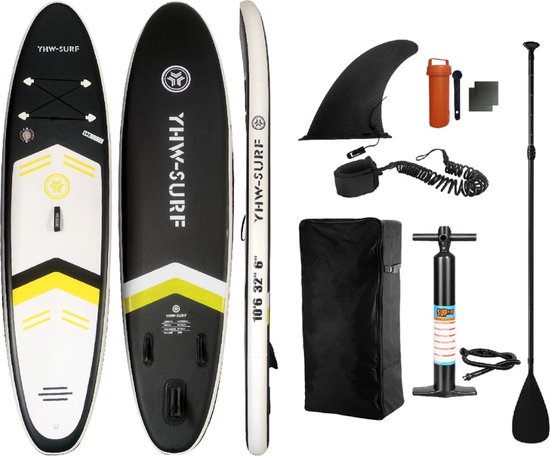 Livano Sup Board - Opblaasbaar - Supboard - Sup Boards - Paddle - Kayak - 320cm - Zwart