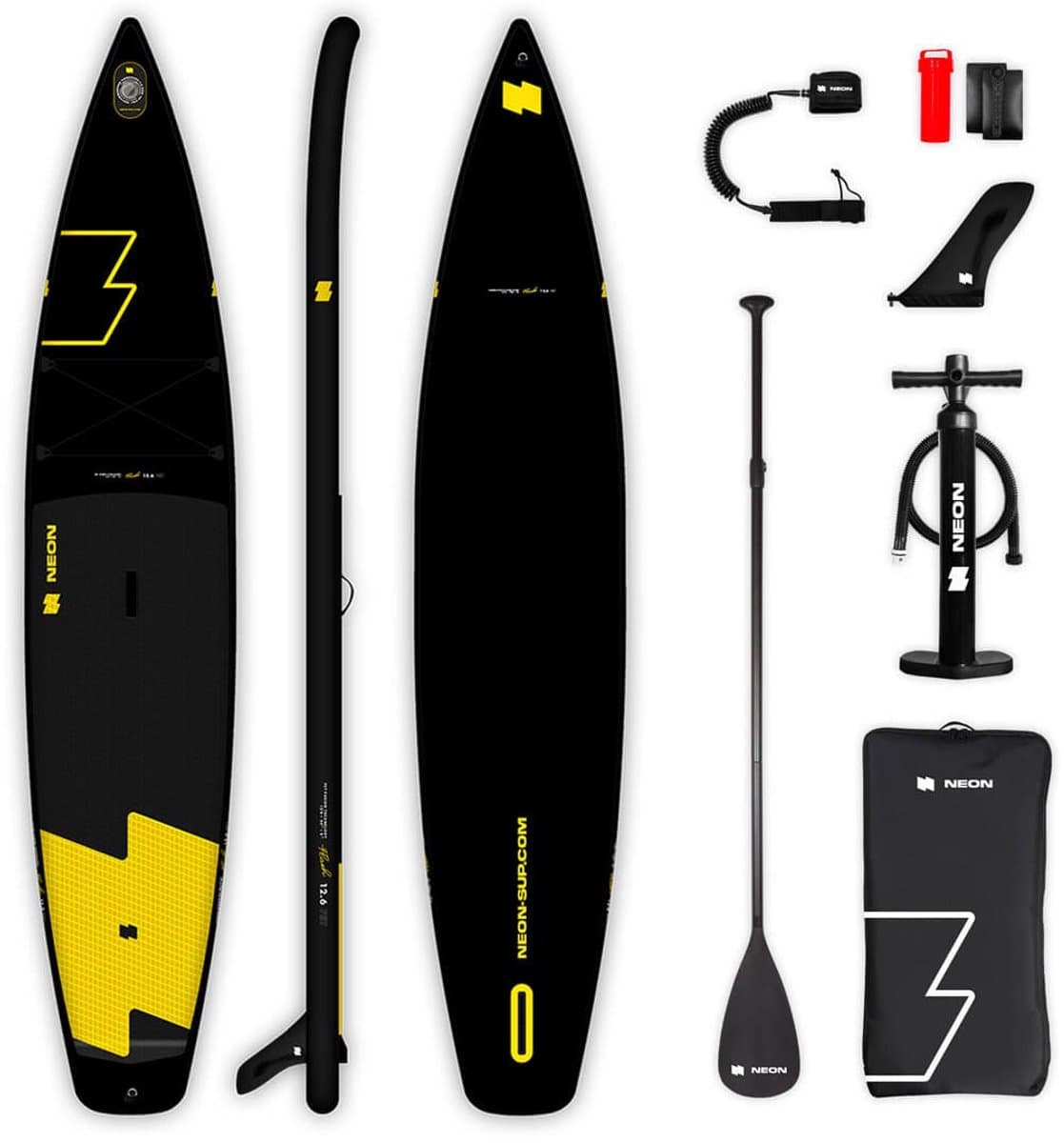 Neon stand up race SUP kajakboard 12’6 x 30 x 6 lichtgewicht en