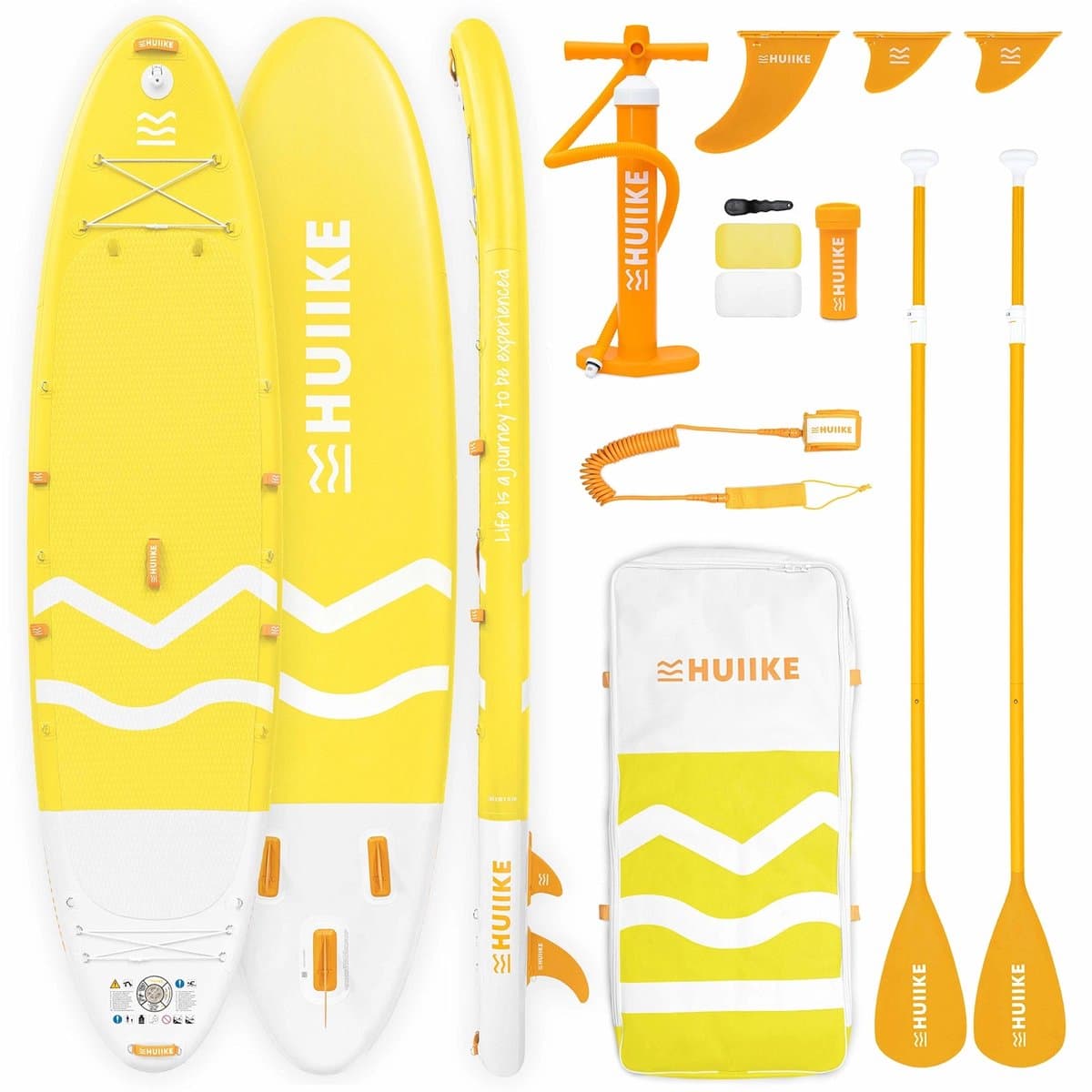 Huiike SUP 2 Personen, Vinnen Stand Up Paddle, 365×89 cm, max 170 kg