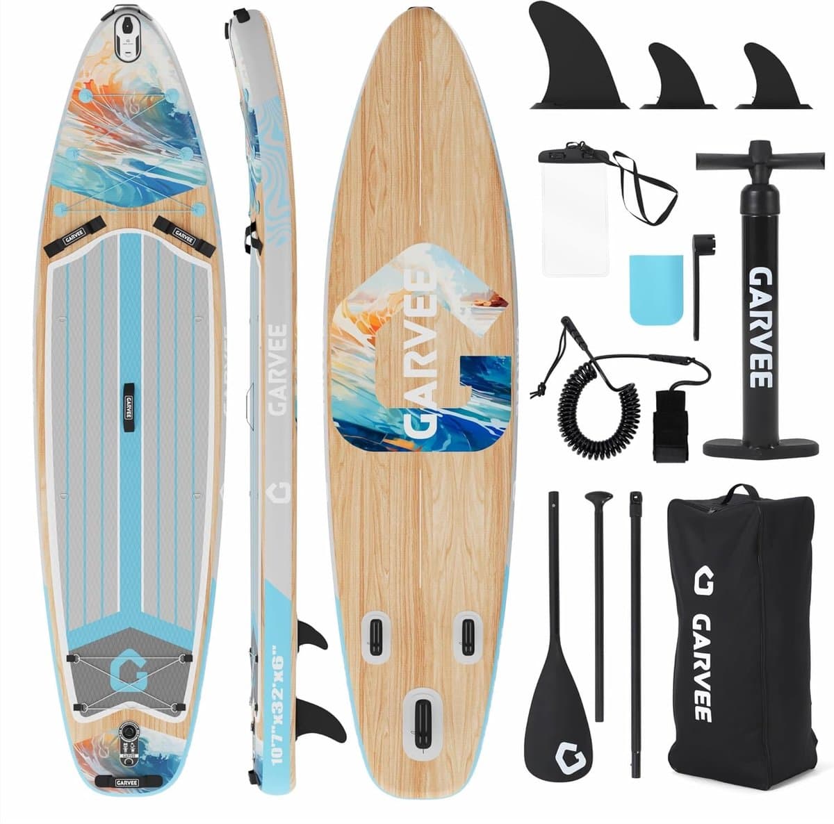 Luxe SUP Houtlook Design 200kg Draagvermogen, 335×86 cm, max 200 kg