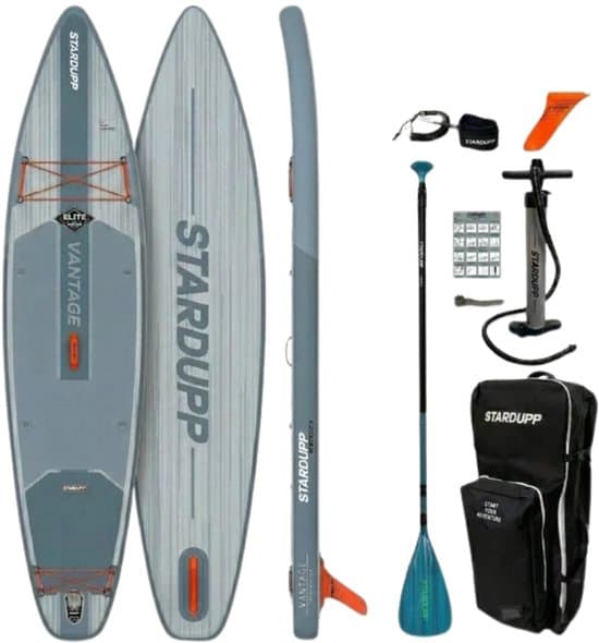 Stardupp Vantage Elite Sup Board - Opblaasbaar - 18psi- Touring Model - 345x79cm - Max. 150KG - Complete Set - Inclusief Pomp, Peddel & Trolley Rugzak - Lime