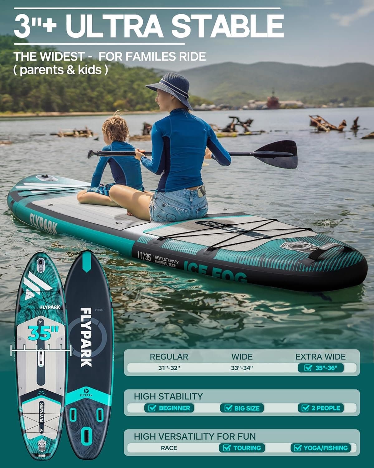 Opblaasbaar SUP 10'8/11'x35'' Vis & Familie, 10.7'