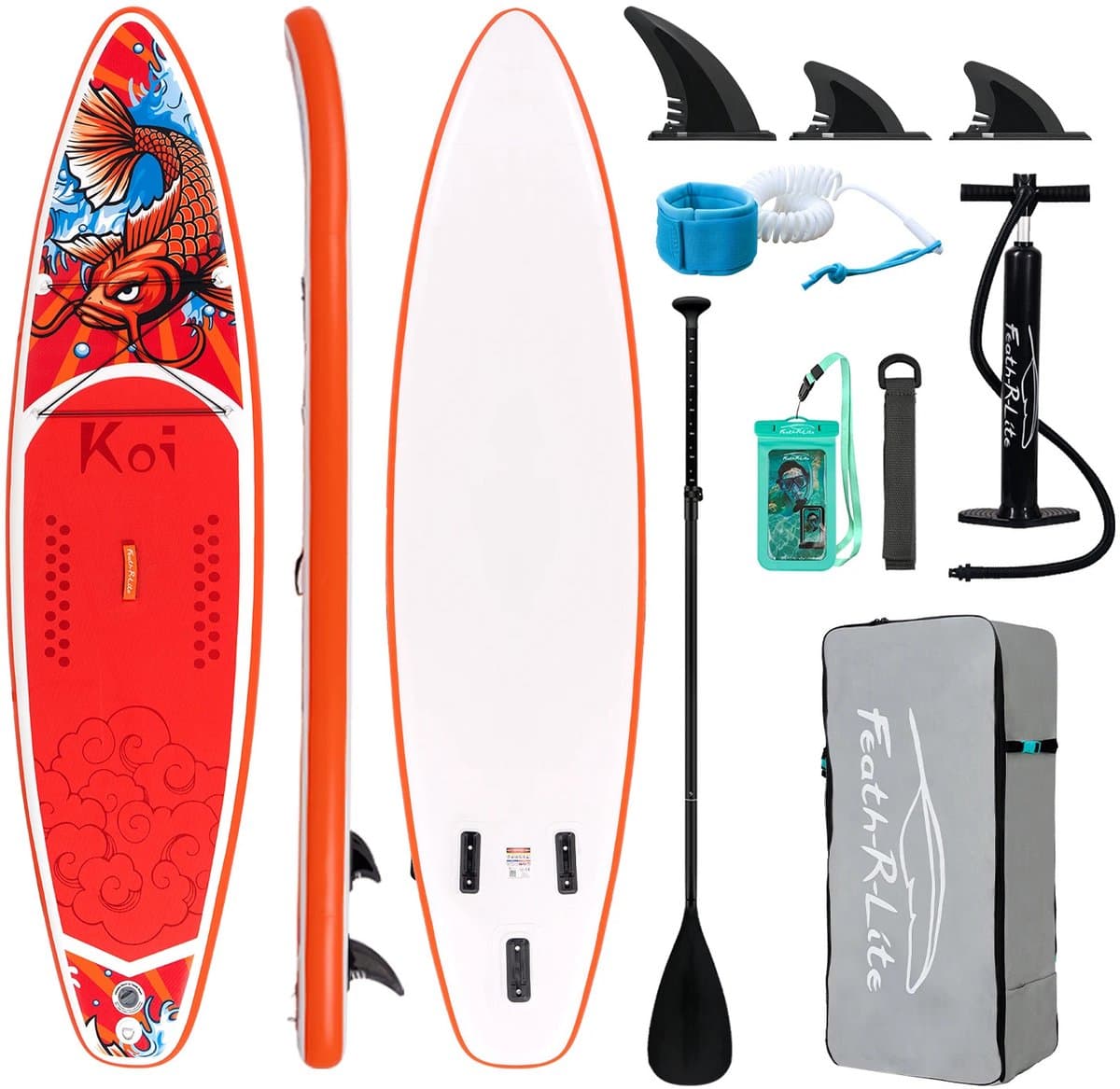 Gudalio SUP Incl. peddel & accessoires Koi Rood, 335 cm