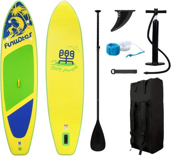 Livano Sup Board - Opblaasbaar - Supboard - Sup Boards - Paddle - Kayak - Geel - 350cm