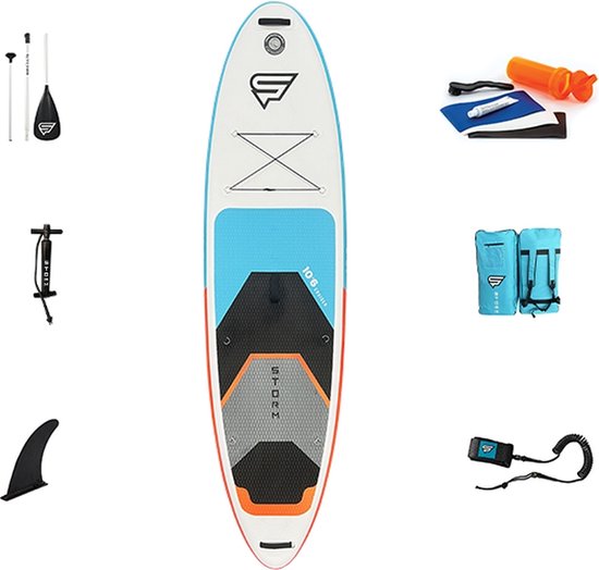 Storm Freeride Sup Board - 320 cm - 180 kg belastbaar - 6-delige set