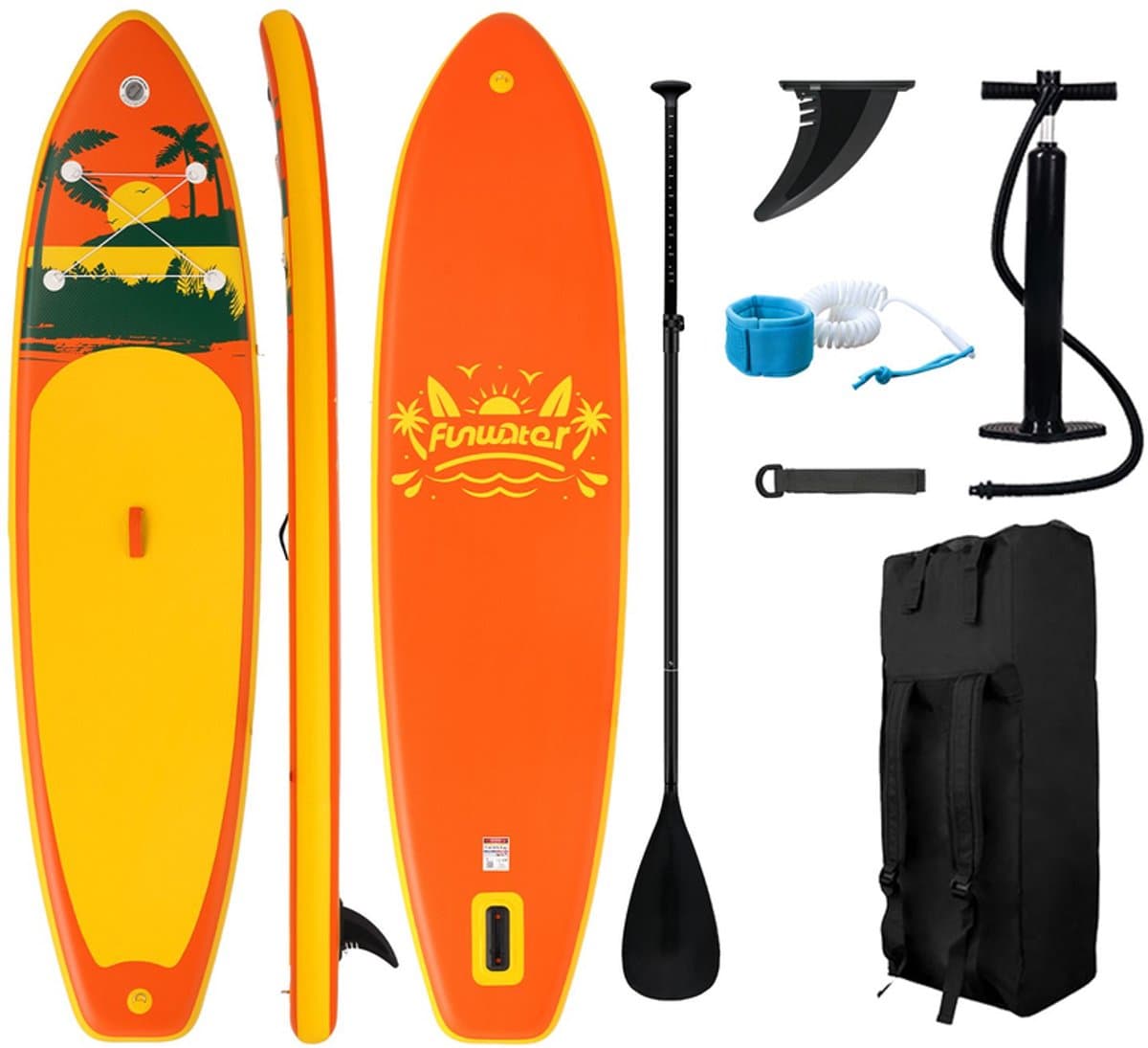 FunWater Stand Up voor volwassenen en beginners, 335×84 cm, max 120 kg